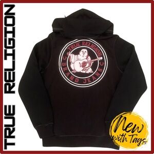 NWT TRUE RELIGION Buddha Logo Seal Zip Hoodie Sweatshirt | 108407 | Medium